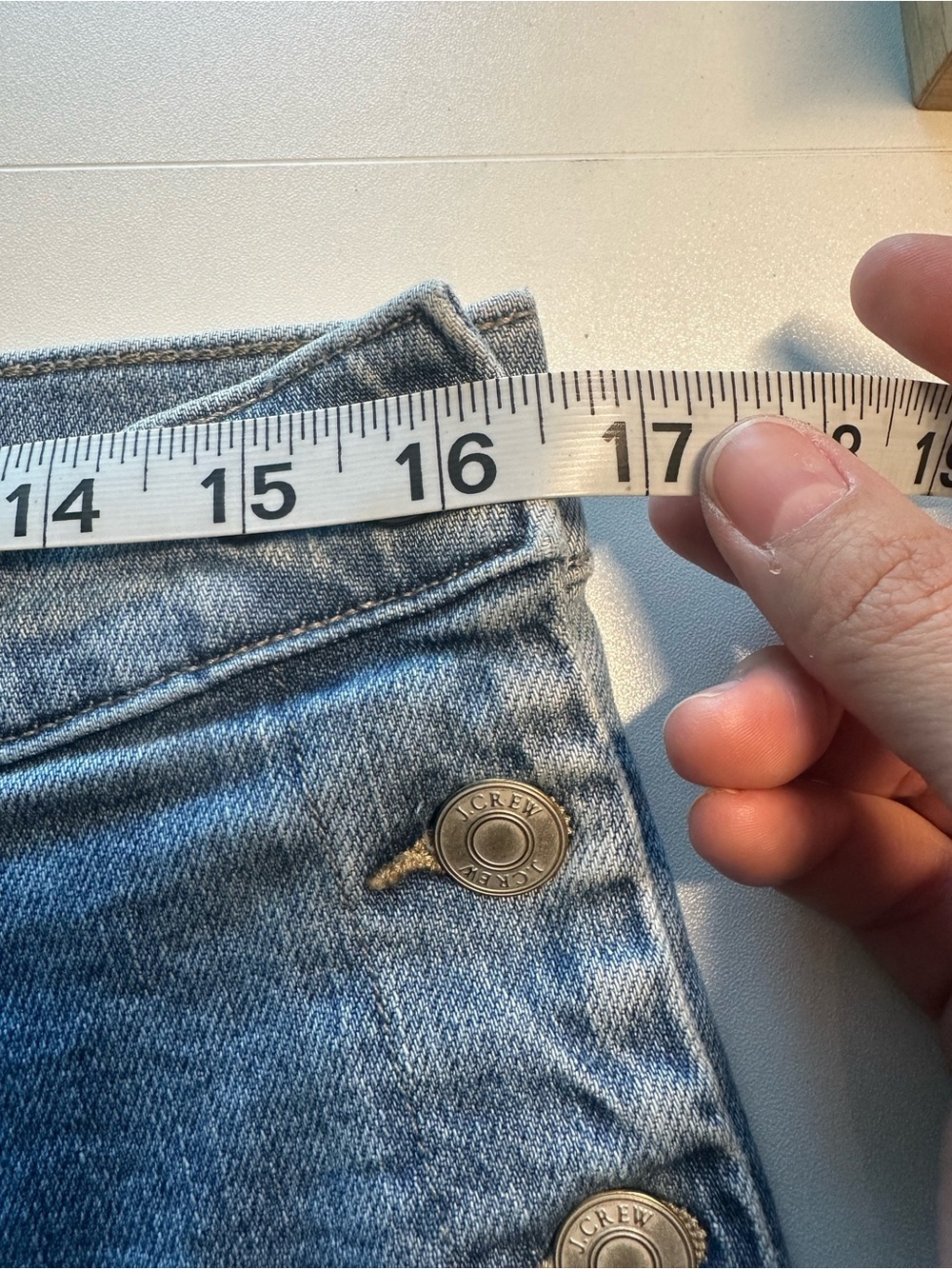 J. Crew Light Blue High-Waist Wide-Leg Jeans with Side Buttons - Picture 5 of 7